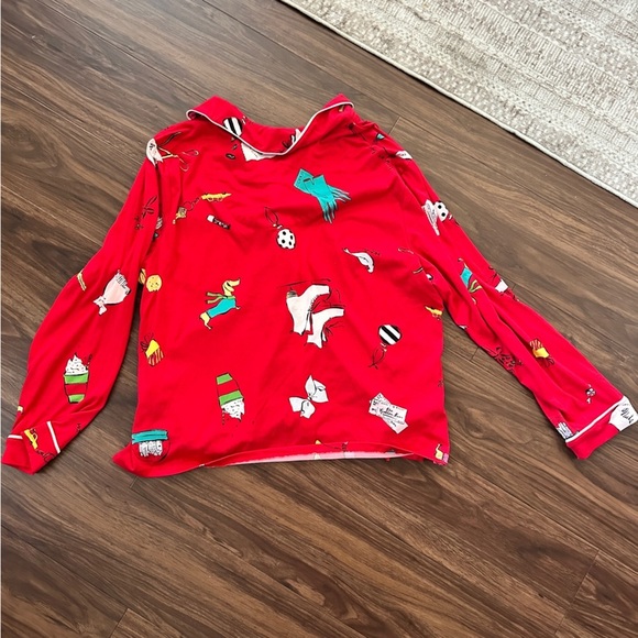 Kate Spade Christmas Print My Favorite Things Pajama Top - Picture 3 of 4